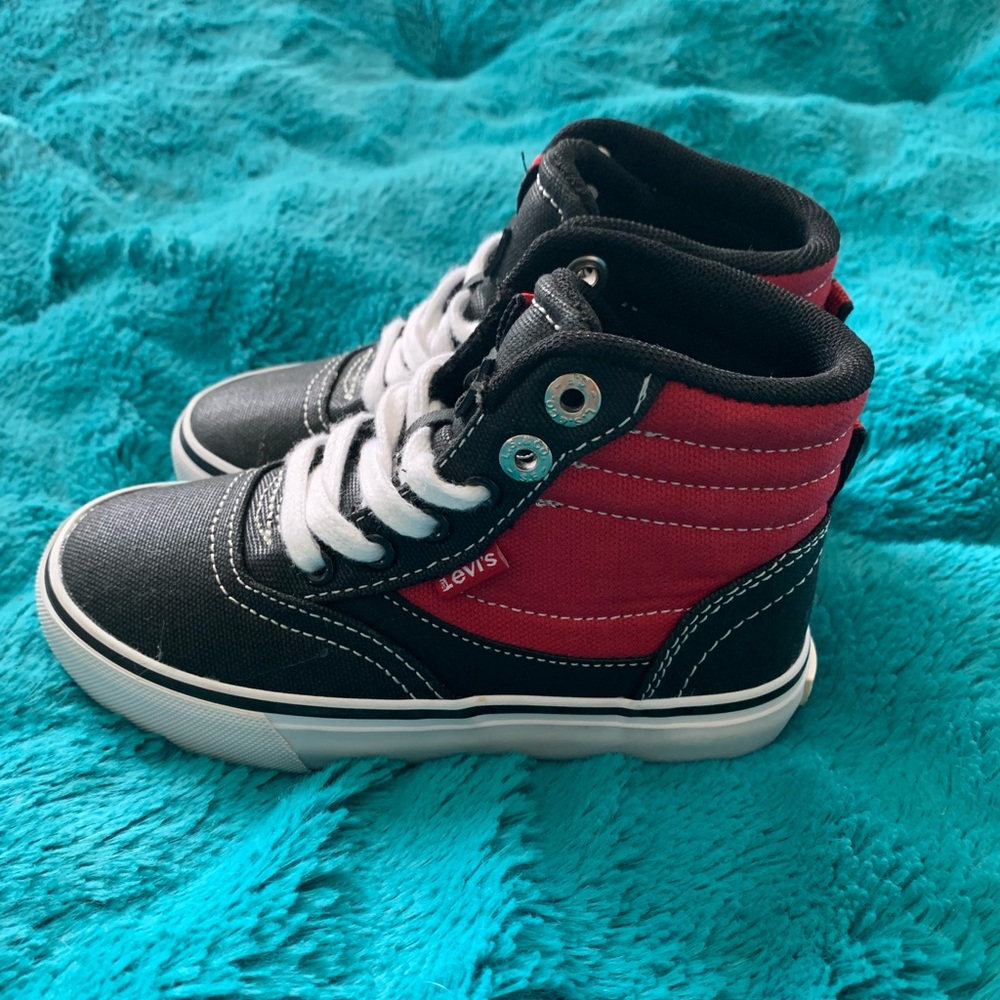 Levi’s Black & Red High-Top Canvas Sneakers
